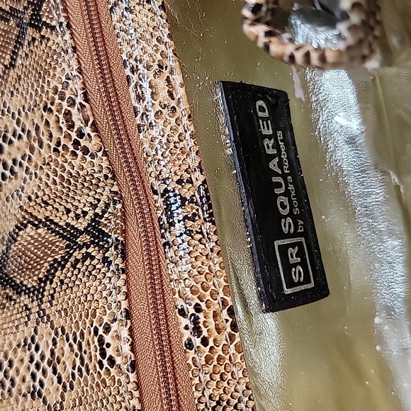VTG  | Sondra Robert's Snakeskin Print Clutch Handbag - Picture 10 of 16